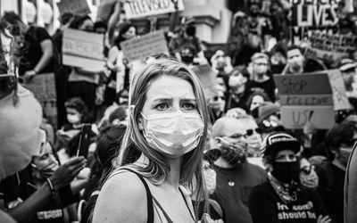 Woman at protest