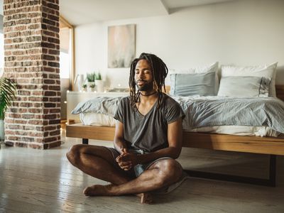 Man sitting and meditating