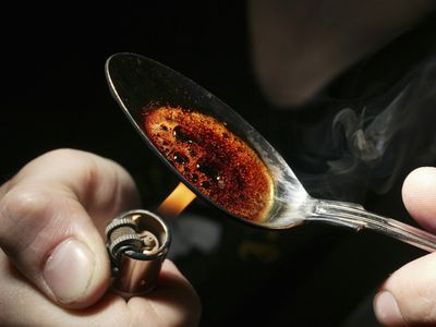 heroin in a spoon