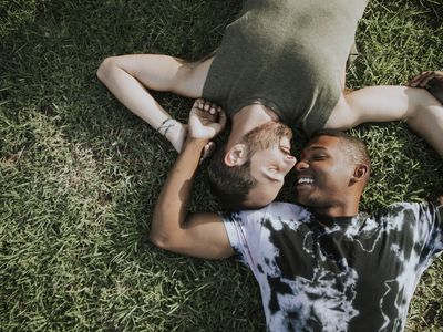 couple relaxing in the grass