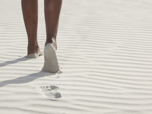 walking on the sand