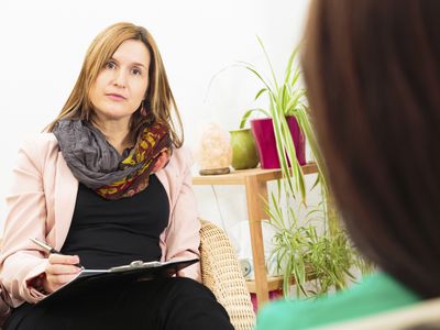 Woman seeing a psychotherapist
