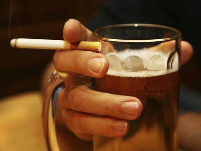 Man With Drink, Cigarette