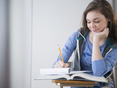 young woman studying