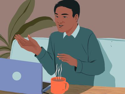 Illustration of man in an online therapy session